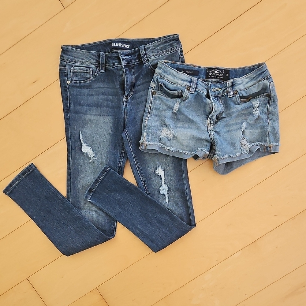 Lucky Brand Kids Distressed Blue Jeans and Shorts